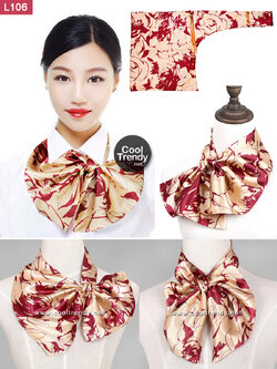 ผ้าพันคอสำเร็จรูป ผ้ายูนิฟอร์ม uniform ผ้าไหมซาติน : L106