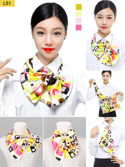 L51 ผ้าพันคอสำเร็จรูป ผ้ายูนิฟอร์ม uniform ผ้าไหมซาติน