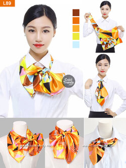 ผ้าพันคอสำเร็จรูป ผ้ายูนิฟอร์ม uniform ผ้าไหมซาติน : L89