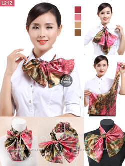 L212 ผ้าพันคอสำเร็จรูป ผ้ายูนิฟอร์ม uniform ผ้าไหมซาติน