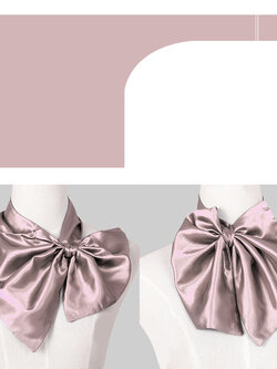 ผ้าพันคอสำเร็จรูป ผ้ายูนิฟอร์ม uniform ผ้าไหมซาติน สีพื้น (แชมเปญ)