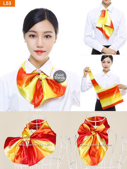 ผ้าพันคอสำเร็จรูป ผ้ายูนิฟอร์ม uniform ผ้าไหมซาติน : L53