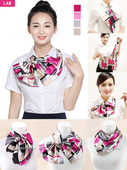 ผ้าพันคอสำเร็จรูป ผ้ายูนิฟอร์ม uniform ผ้าไหมซาติน : L48