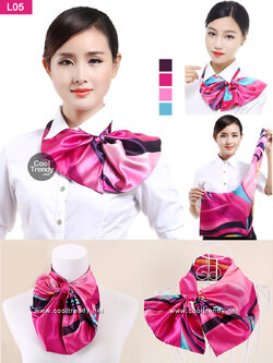 ผ้าพันคอสำเร็จรูป ผ้ายูนิฟอร์ม uniform ผ้าไหมซาติน : L05
