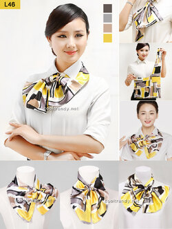 ผ้าพันคอสำเร็จรูป ผ้ายูนิฟอร์ม uniform ผ้าไหมซาติน : L46