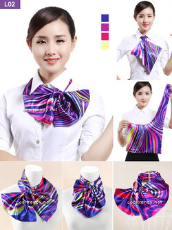 ผ้าพันคอยูนิฟอร์ม ผ้าพันคอสำเร็จรูป ผ้าไหมซาติน : L02