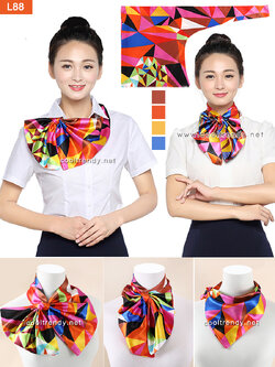 ผ้าพันคอสำเร็จรูป ผ้ายูนิฟอร์ม uniform ผ้าไหมซาติน : L88