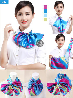 ผ้าพันคอยูนิฟอร์ม ผ้าพันคอสำเร็จรูป ผ้าไหมซาติน : L07
