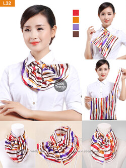 ผ้าพันคอสำเร็จรูป ผ้ายูนิฟอร์ม uniform ผ้าไหมซาติน : L32