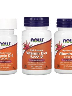 พร้อมส่งฟรี Now Foods Highest Potency Vitamin D-3 120 Softgels วิตามินดี 3 บำรุงกระดูก กระตุ้นภูมิคุ้มกัน
