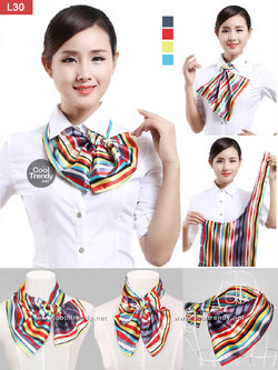 ผ้าพันคอสำเร็จรูป ผ้ายูนิฟอร์ม uniform ผ้าไหมซาติน : L30