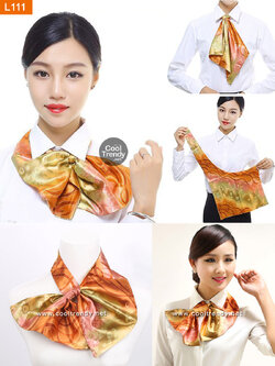 ผ้าพันคอสำเร็จรูป ผ้ายูนิฟอร์ม uniform ผ้าไหมซาติน : L111