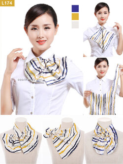 L174 ผ้าพันคอสำเร็จรูป ผ้ายูนิฟอร์ม uniform ผ้าไหมซาติน