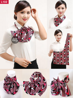 L102 ผ้าพันคอสำเร็จรูป ผ้ายูนิฟอร์ม uniform ผ้าไหมซาติน