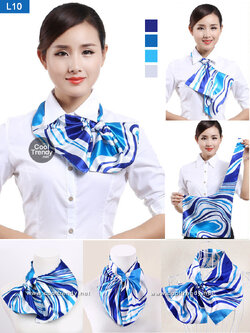 ผ้าพันคอสำเร็จรูป ผ้ายูนิฟอร์ม uniform ผ้าไหมซาติน : L10