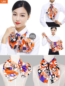 ผ้าพันคอสำเร็จรูป ผ้ายูนิฟอร์ม uniform ผ้าไหมซาติน : L50