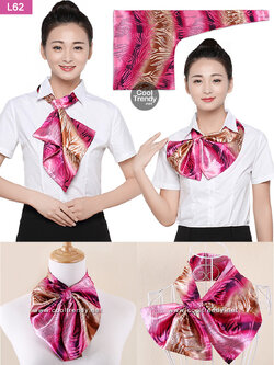 ผ้าพันคอสำเร็จรูป ผ้ายูนิฟอร์ม uniform ผ้าไหมซาติน : L62