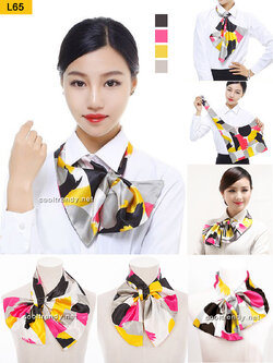 ผ้าพันคอสำเร็จรูป ผ้ายูนิฟอร์ม uniform ผ้าไหมซาติน : L65