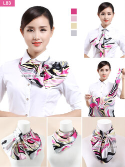 ผ้าพันคอสำเร็จรูป ผ้ายูนิฟอร์ม uniform ผ้าไหมซาติน : L83