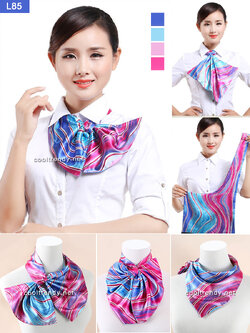 ผ้าพันคอสำเร็จรูป ผ้ายูนิฟอร์ม uniform ผ้าไหมซาติน : L85