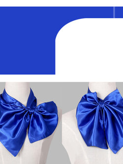 ผ้าพันคอสำเร็จรูป ผ้ายูนิฟอร์ม uniform ผ้าไหมซาติน สีพื้น (น้ำเงิน)