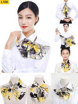 ผ้าพันคอสำเร็จรูป ผ้ายูนิฟอร์ม uniform ผ้าไหมซาติน : L109