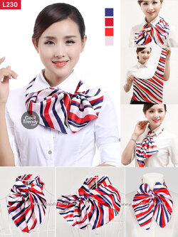 L230 ผ้าพันคอสำเร็จรูป ผ้ายูนิฟอร์ม uniform ผ้าไหมซาติน