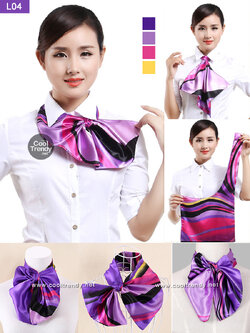 ผ้าพันคอสำเร็จรูป ผ้ายูนิฟอร์ม uniform ผ้าไหมซาติน : L04