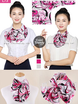 ผ้าพันคอสำเร็จรูป ผ้ายูนิฟอร์ม uniform ผ้าไหมซาติน : L73