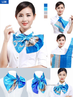 ผ้าพันคอสำเร็จรูป ผ้ายูนิฟอร์ม uniform ผ้าไหมซาติน L08