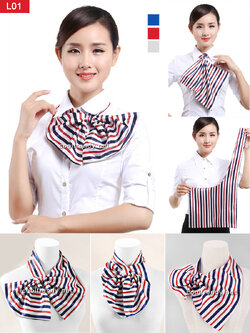 ผ้าพันคอสำเร็จรูป ผ้ายูนิฟอร์ม uniform ผ้าไหมซาติน ผ้าพันคอลายธงชาติ : L01