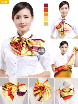 ผ้าพันคอยูนิฟอร์ม ผ้าพันคอสำเร็จรูป ผ้าไหมซาติน : L09
