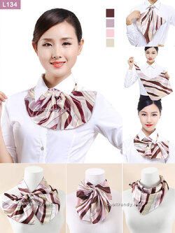 ผ้าพันคอสำเร็จรูป ผ้ายูนิฟอร์ม uniform ผ้าไหมซาติน : L134