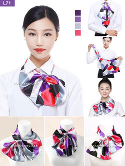 ผ้าพันคอสำเร็จรูป ผ้ายูนิฟอร์ม uniform ผ้าไหมซาติน : L71