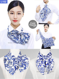 ผ้าพันคอสำเร็จรูป ผ้ายูนิฟอร์ม uniform ผ้าไหมซาติน : L152