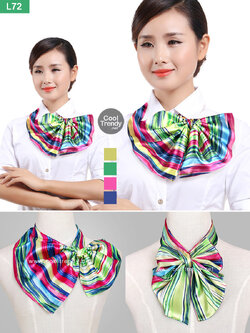 ผ้าพันคอสำเร็จรูป ผ้ายูนิฟอร์ม uniform ผ้าไหมซาติน : L72
