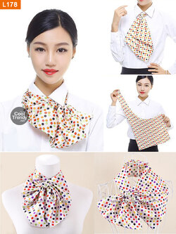 ผ้าพันคอสำเร็จรูป ผ้ายูนิฟอร์ม uniform ผ้าไหมซาติน : L178