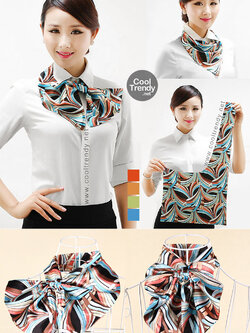 ผ้าพันคอสำเร็จรูป ผ้ายูนิฟอร์ม uniform ผ้าไหมซาติน : L78