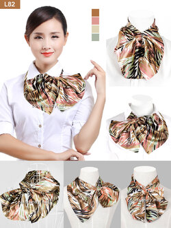 ผ้าพันคอสำเร็จรูป ผ้ายูนิฟอร์ม uniform ผ้าไหมซาติน : L82