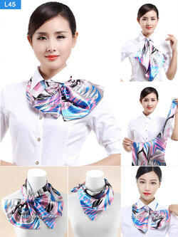 ผ้าพันคอสำเร็จรูป ผ้ายูนิฟอร์ม uniform ผ้าไหมซาติน : L45