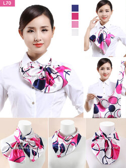 ผ้าพันคอสำเร็จรูป ผ้ายูนิฟอร์ม uniform ผ้าไหมซาติน : L70