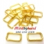 ห่วงเหล็กสีเหลี่ยม สีทอง 2.2 x 3.8 cm.